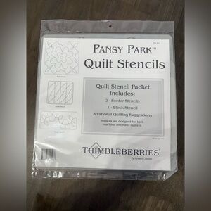 New Sealed Thimbleberries Pansy Park Quilt Stencils